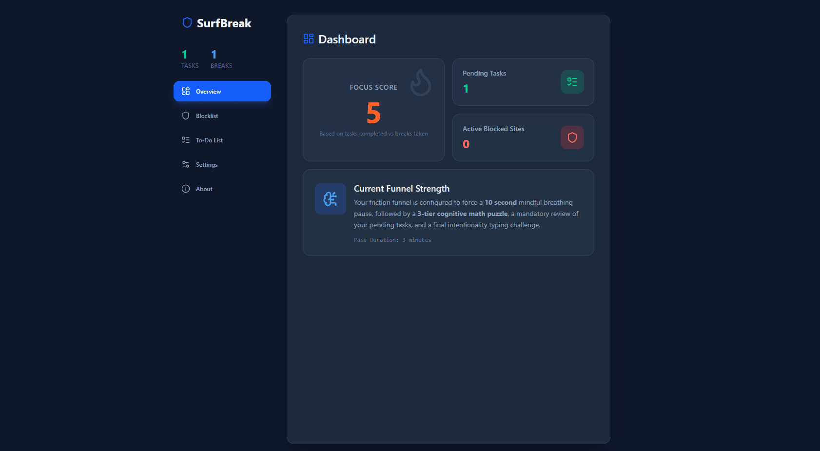 SurfBreak interface preview