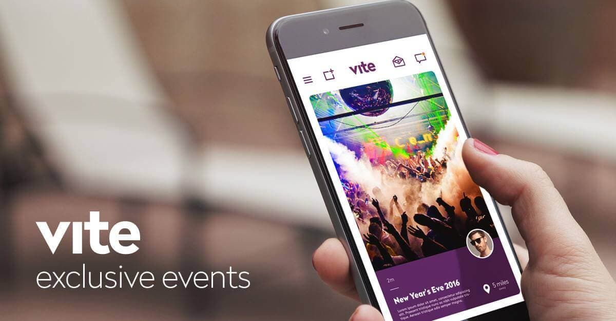 Vite Exclusive Events interface preview